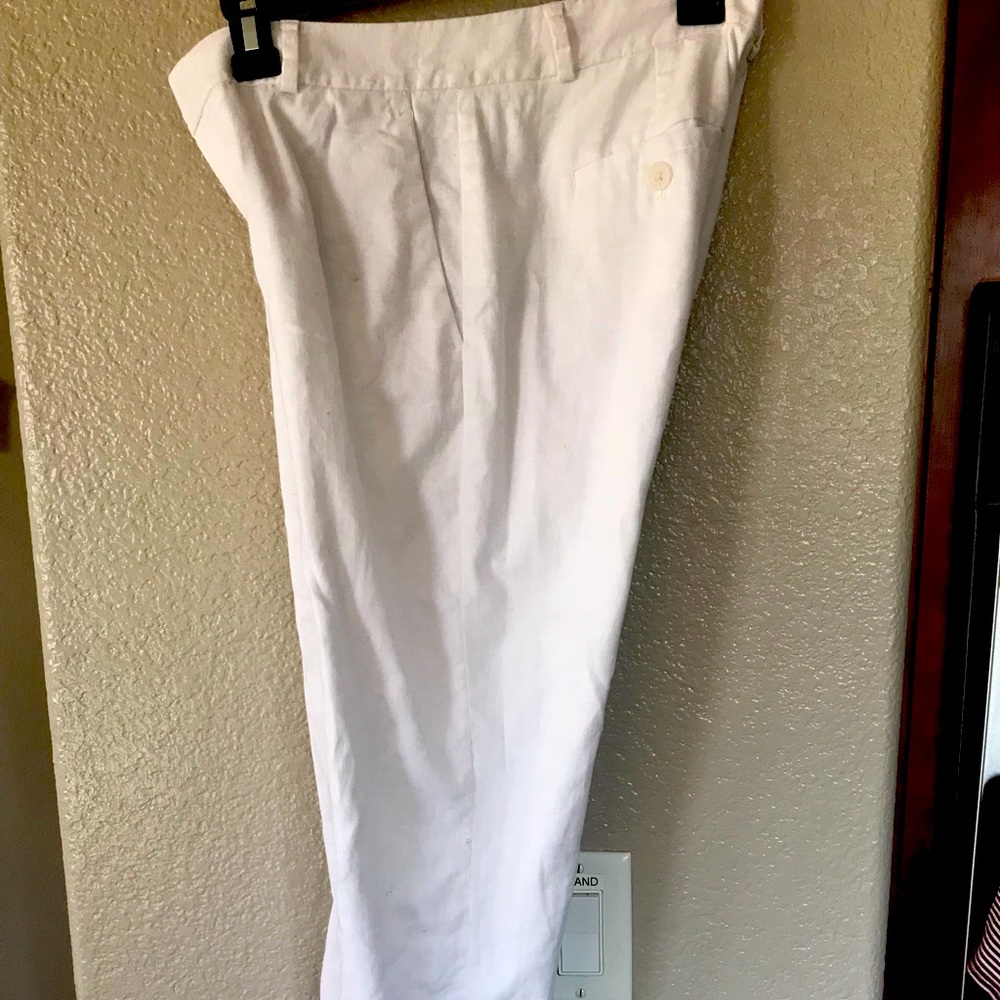Banana Republic, white linen pants